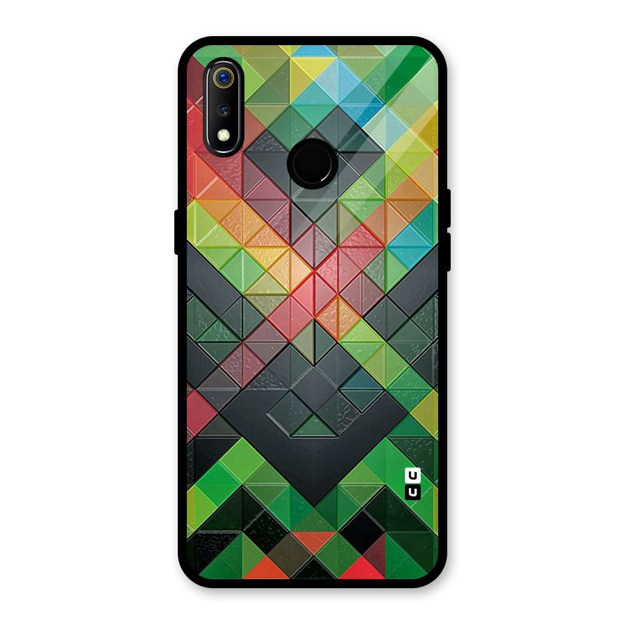 Too Much Colors Pattern Glass Back Case for Realme 3i