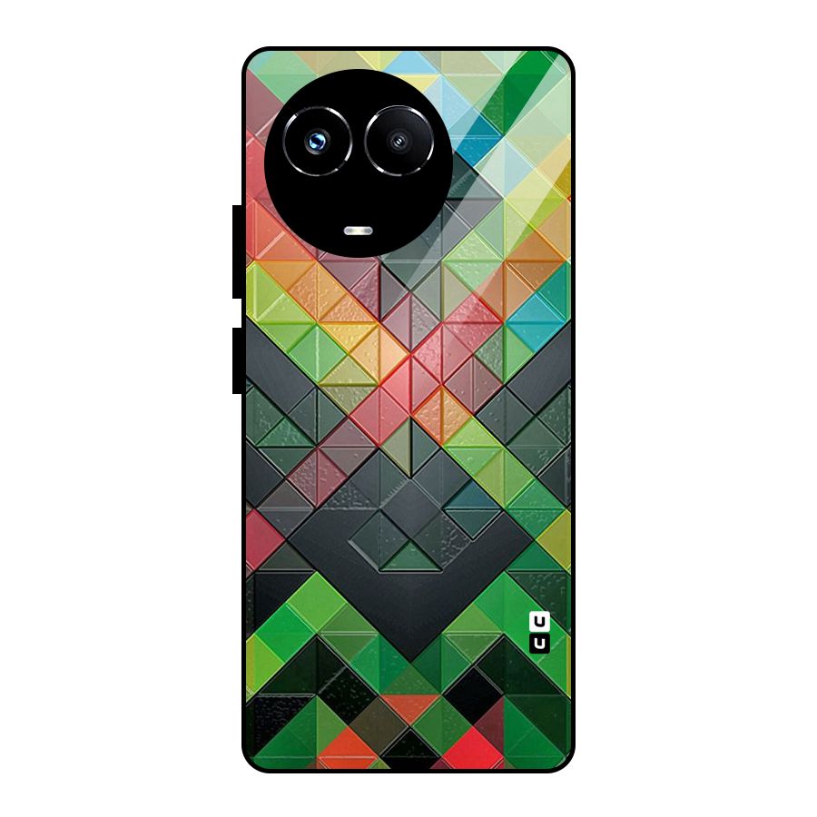 Too Much Colors Pattern Glass Back Case for Realme Narzo 60X
