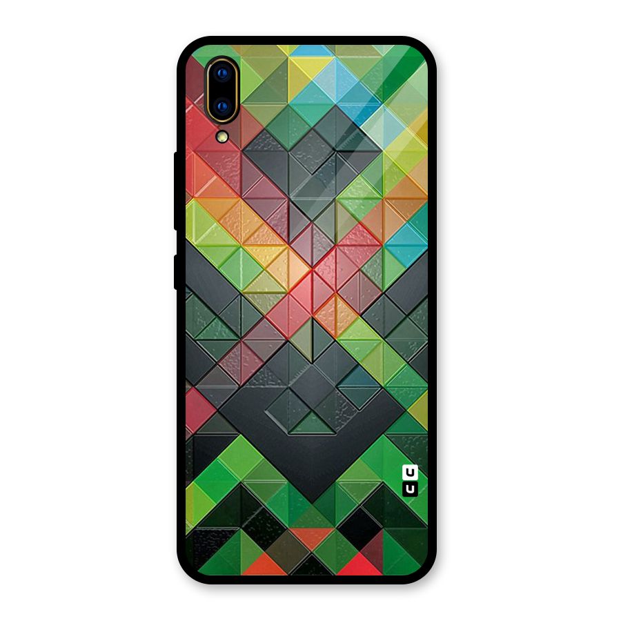 Too Much Colors Pattern Glass Back Case for Vivo V11 Pro