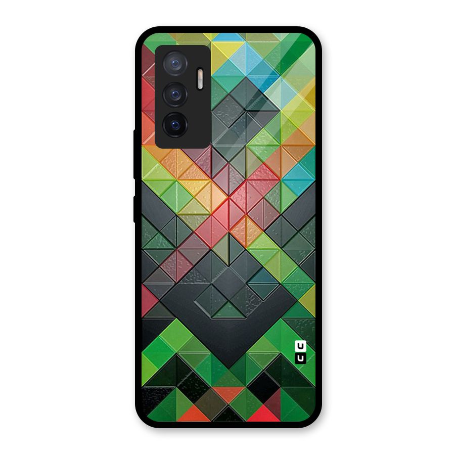 Too Much Colors Pattern Glass Back Case for Vivo V23e