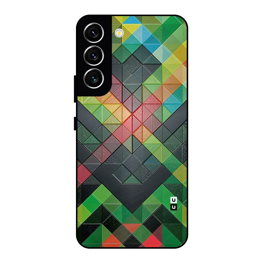 Too Much Colors Pattern Metal Back Case for Galaxy S22 5G