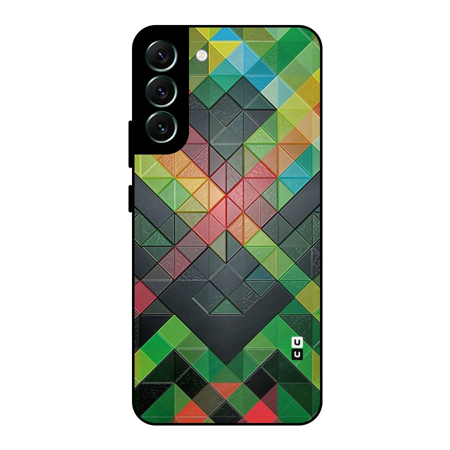 Too Much Colors Pattern Metal Back Case for Galaxy S22 Plus 5G