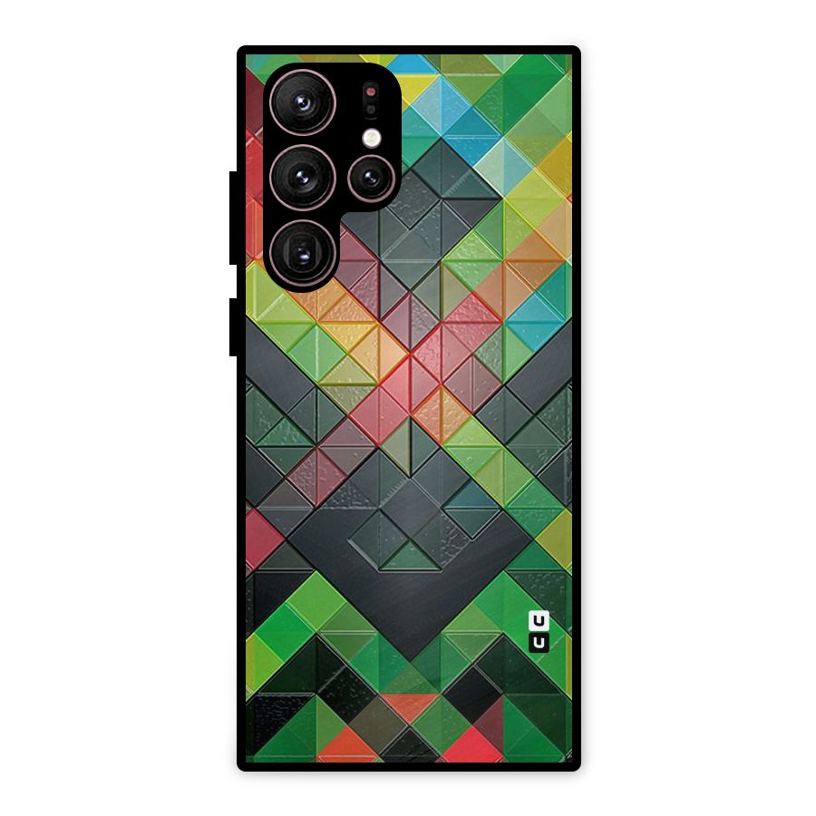Too Much Colors Pattern Metal Back Case for Galaxy S22 Ultra 5G