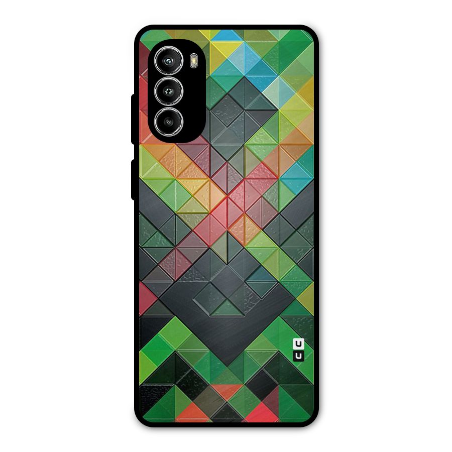 Too Much Colors Pattern Metal Back Case for Moto G82