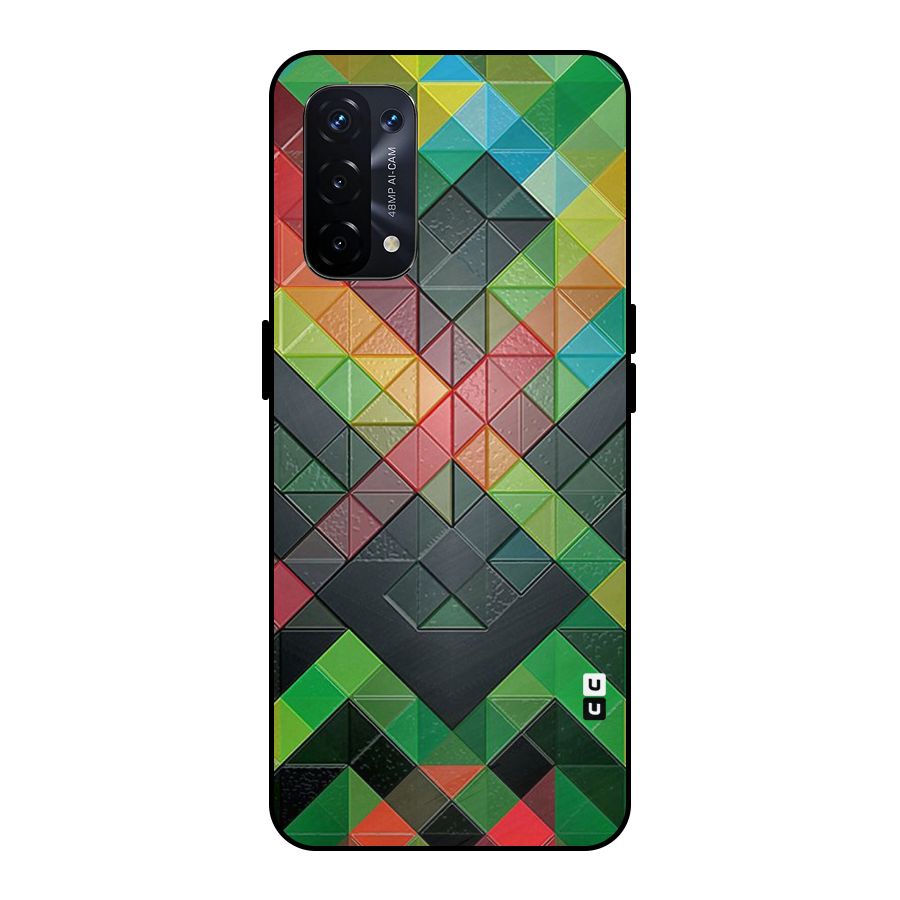 Too Much Colors Pattern Metal Back Case for Oppo A74 5G