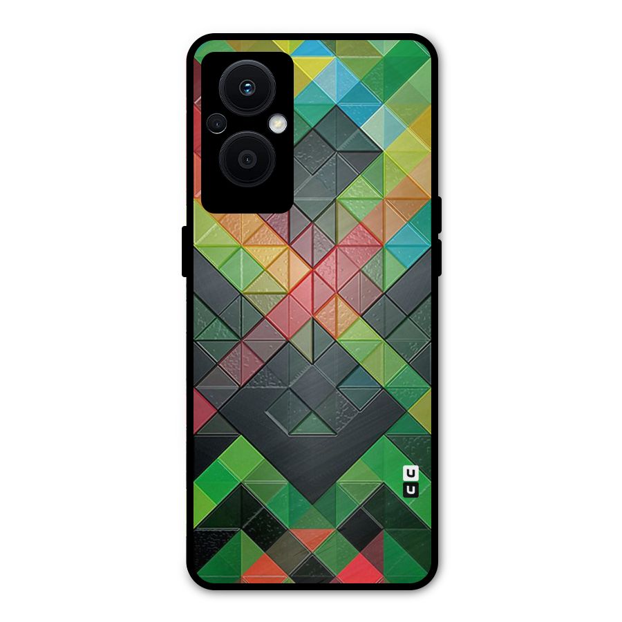 Too Much Colors Pattern Metal Back Case for Oppo F21s Pro 5G