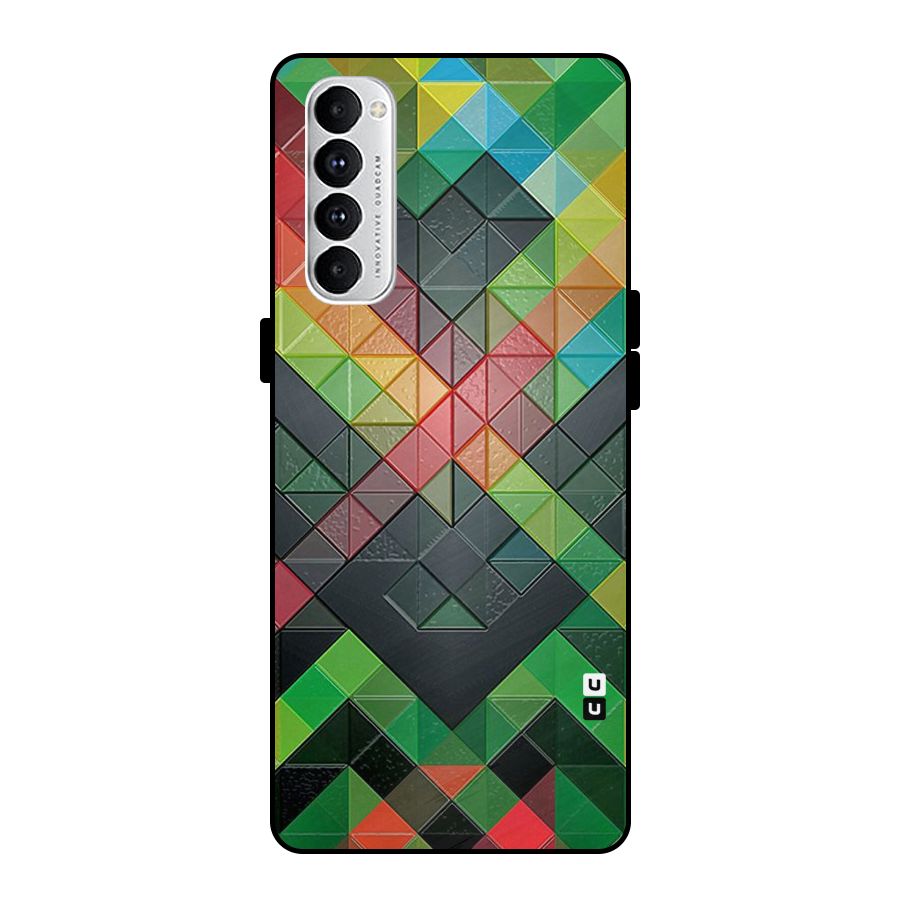 Too Much Colors Pattern Metal Back Case for Oppo Reno4 Pro