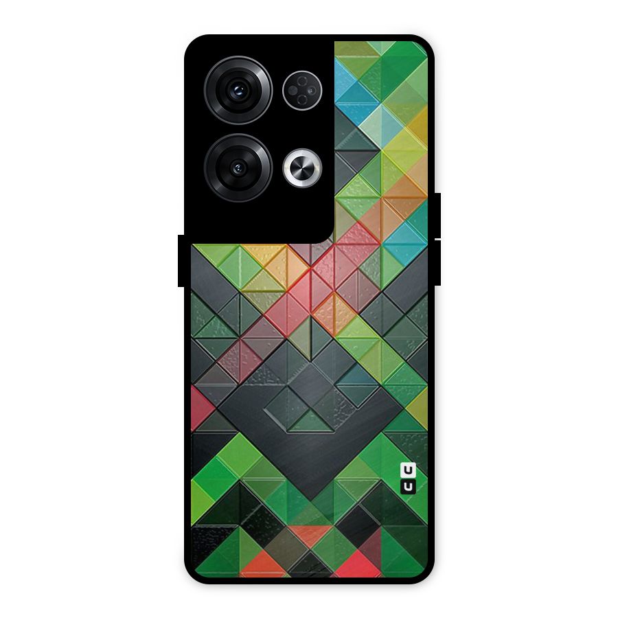 Too Much Colors Pattern Metal Back Case for Oppo Reno8 Pro 5G