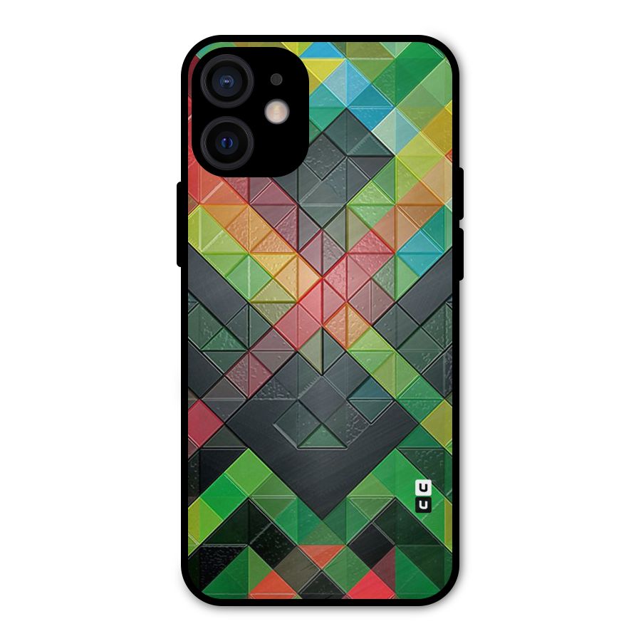 Too Much Colors Pattern Metal Back Case for iPhone 12 Mini