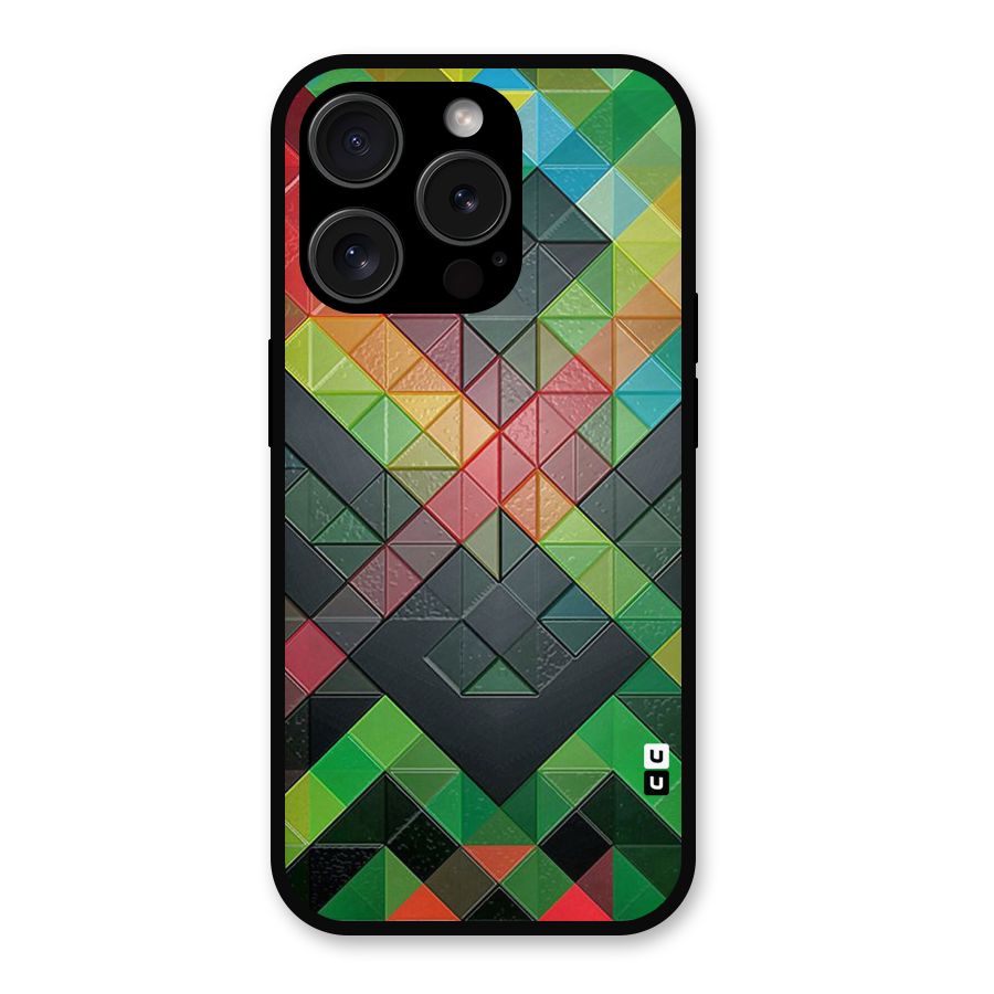Too Much Colors Pattern Metal Back Case for iPhone 15 Pro