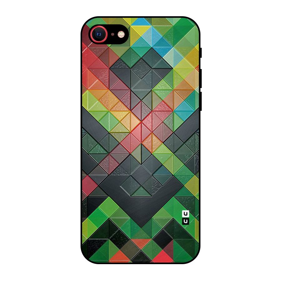 Too Much Colors Pattern Metal Back Case for iPhone 8