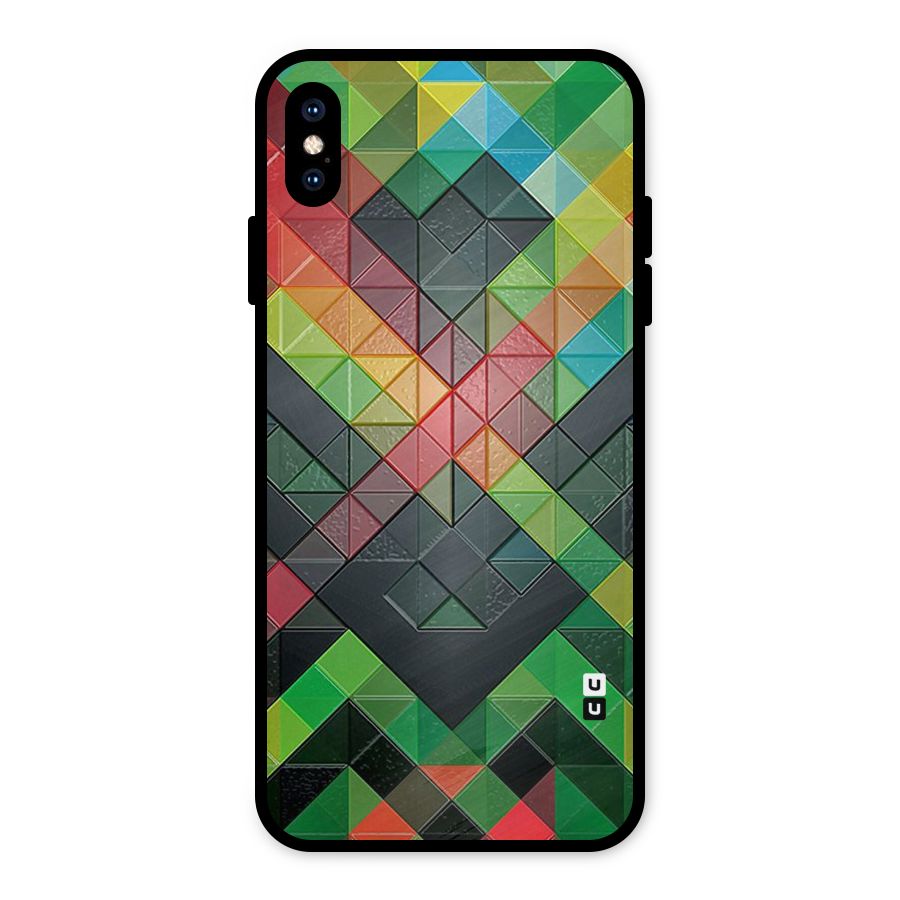 Too Much Colors Pattern Metal Back Case for iPhone XS Max