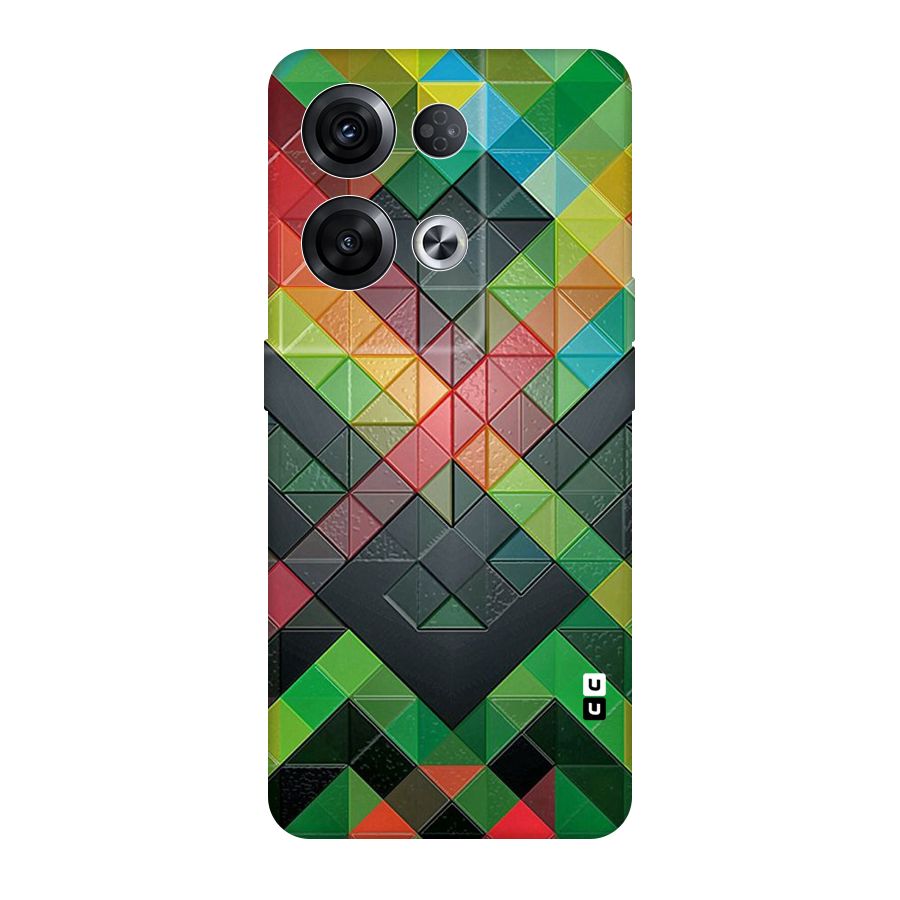 Too Much Colors Pattern Original Polycarbonate Back Case for Oppo Reno8 Pro 5G