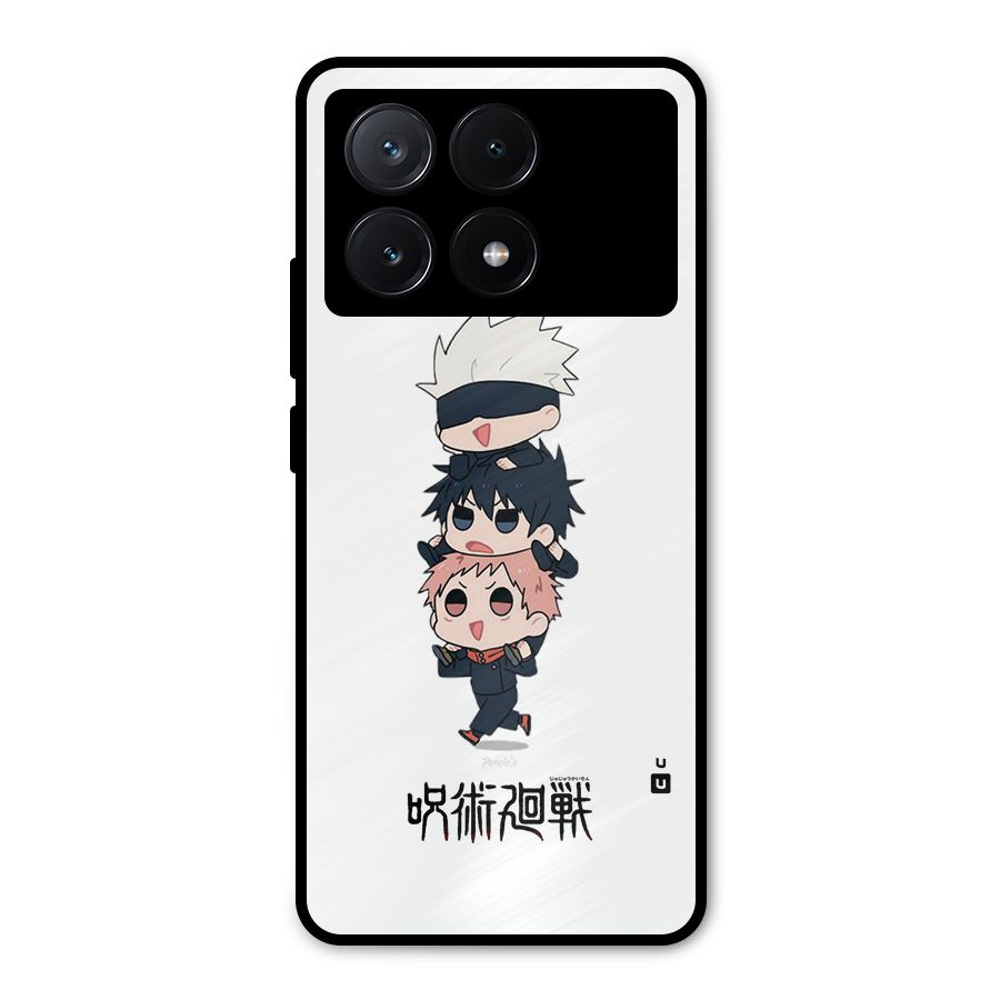 Top Gojo Squad Metal Back Case for Poco X6 Pro