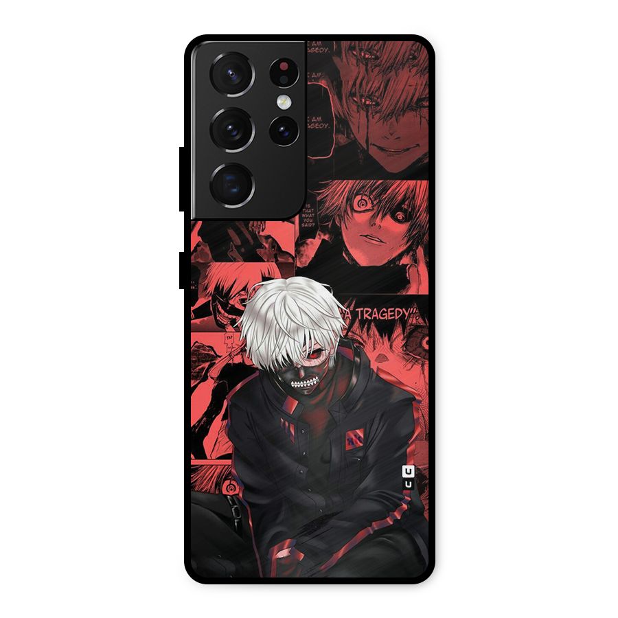Toukyo Ghoul Kaneki Manga Metal Back Case for Galaxy S21 Ultra 5G