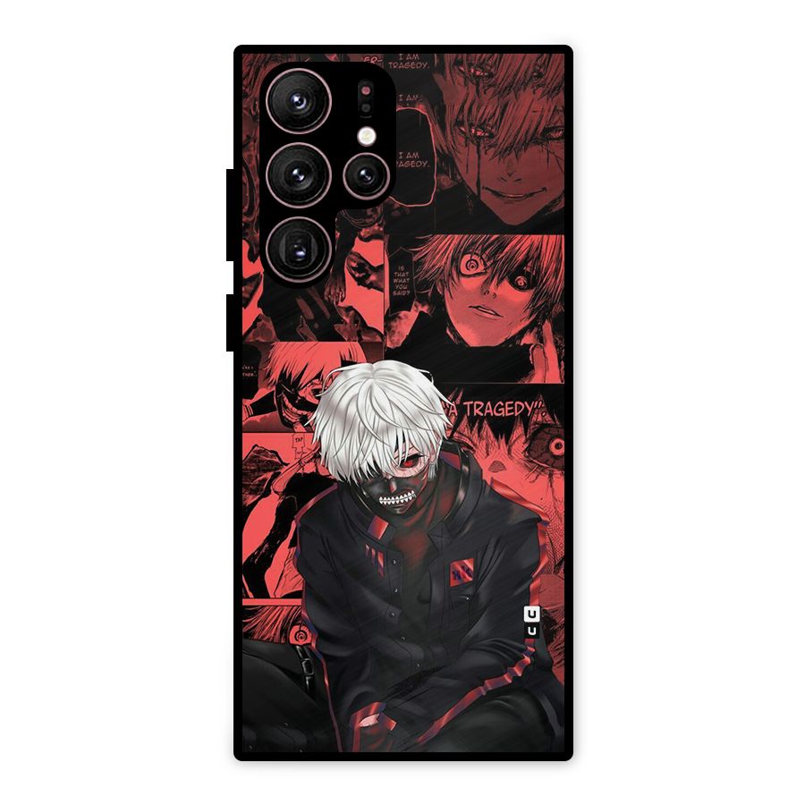 Toukyo Ghoul Kaneki Manga Metal Back Case for Galaxy S22 Ultra 5G