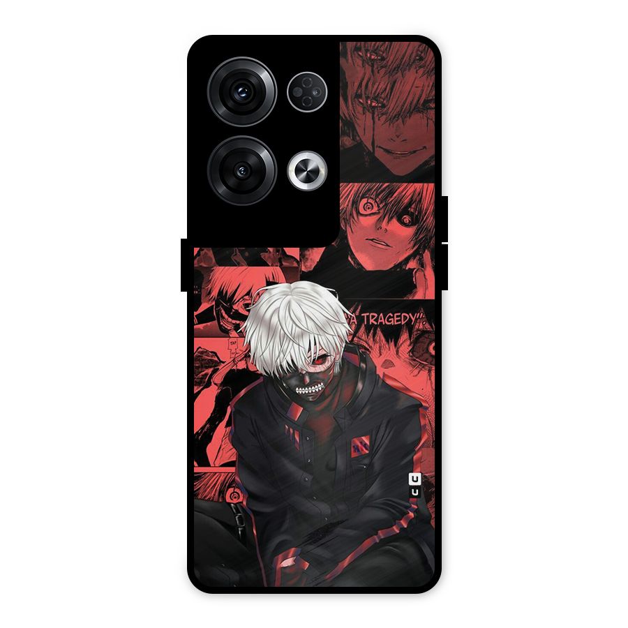 Toukyo Ghoul Kaneki Manga Metal Back Case for Oppo Reno8 Pro 5G