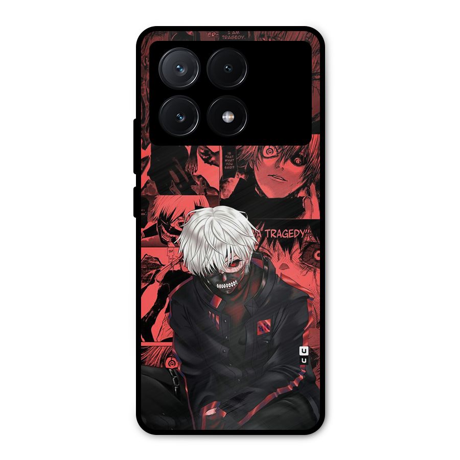Toukyo Ghoul Kaneki Manga Metal Back Case for Poco X6 Pro