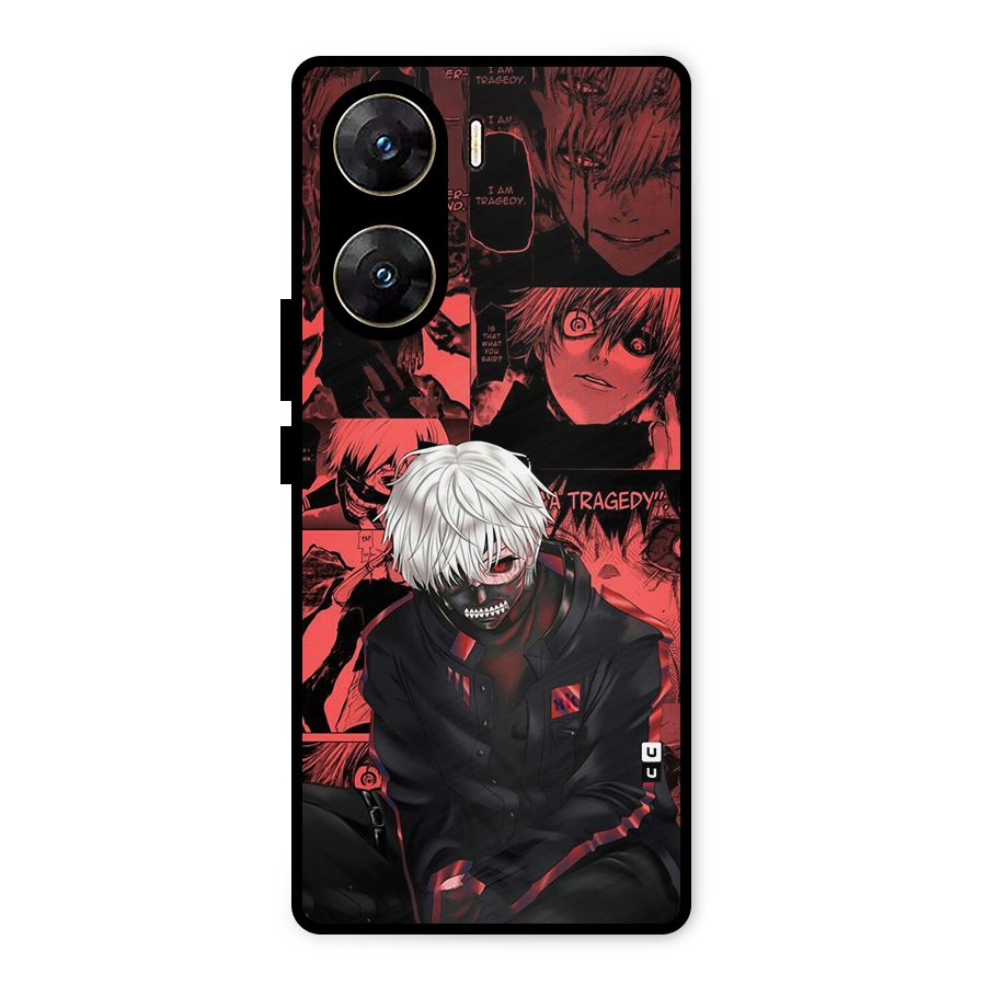Toukyo Ghoul Kaneki Manga Metal Back Case for Vivo V29e