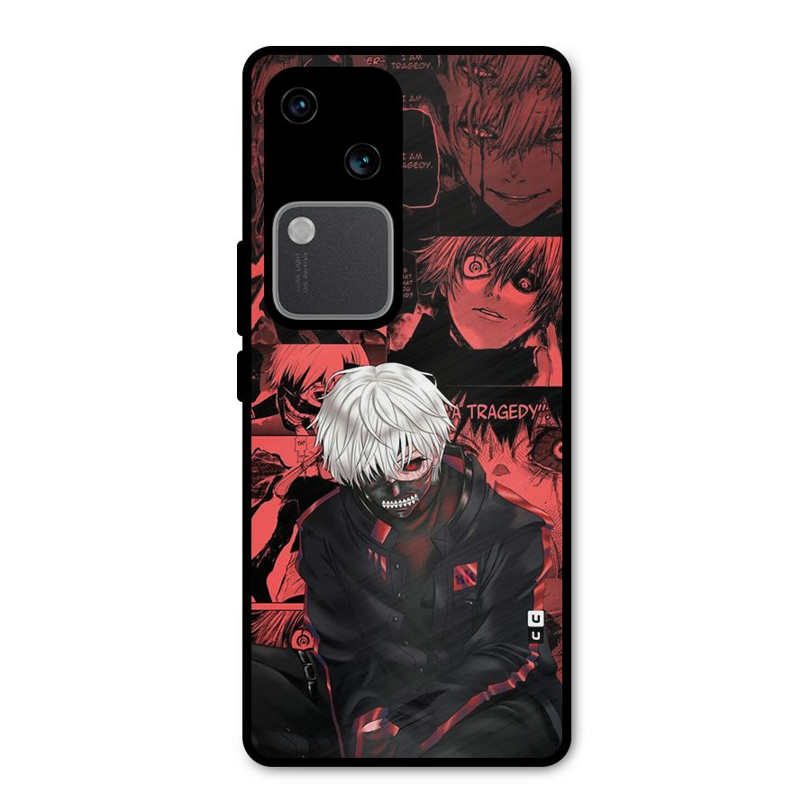 Toukyo Ghoul Kaneki Manga Metal Back Case for Vivo V30 Pro