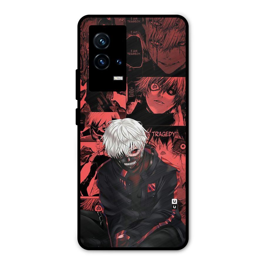 Toukyo Ghoul Kaneki Manga Metal Back Case for iQOO 9 5G