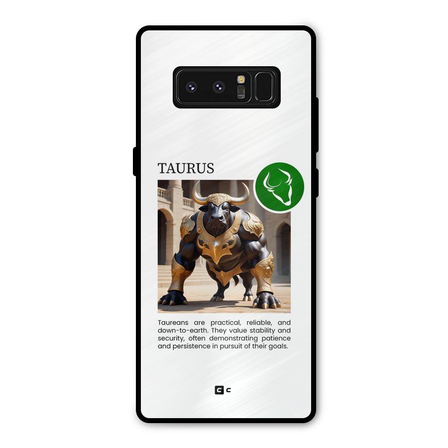 Towering Taurus Metal Back Case for Galaxy Note 8