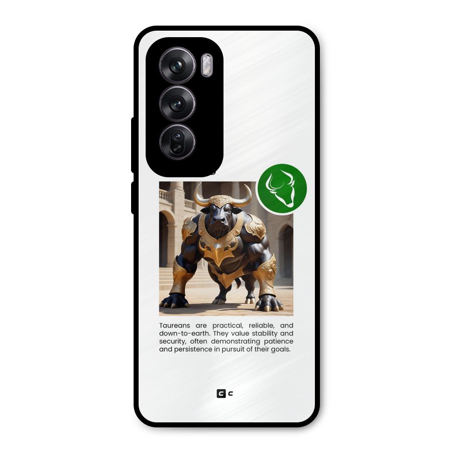 Towering Taurus Metal Back Case for Oppo Reno12 Pro