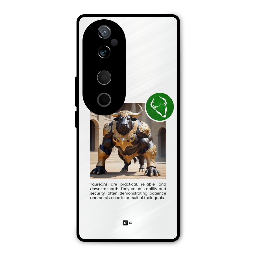 Towering Taurus Metal Back Case for Vivo T3 Ultra