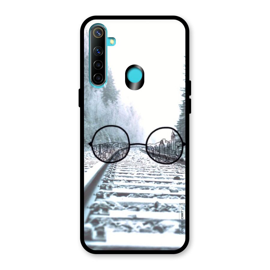 Tracks And Specs Glass Back Case for Realme 5