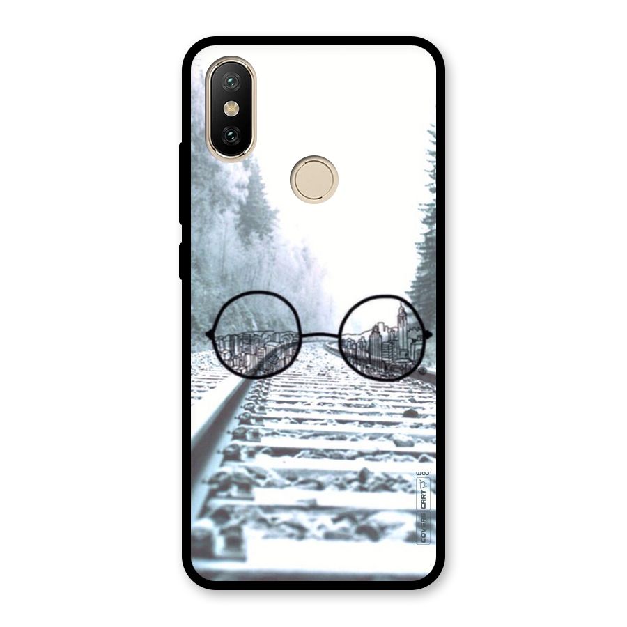 Tracks And Specs Glass Back Case for Redmi A2