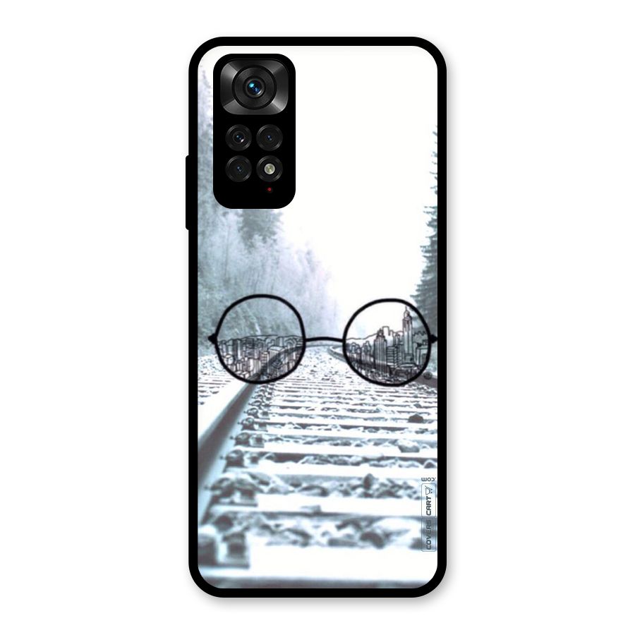 Tracks And Specs Glass Back Case for Redmi Note 11S