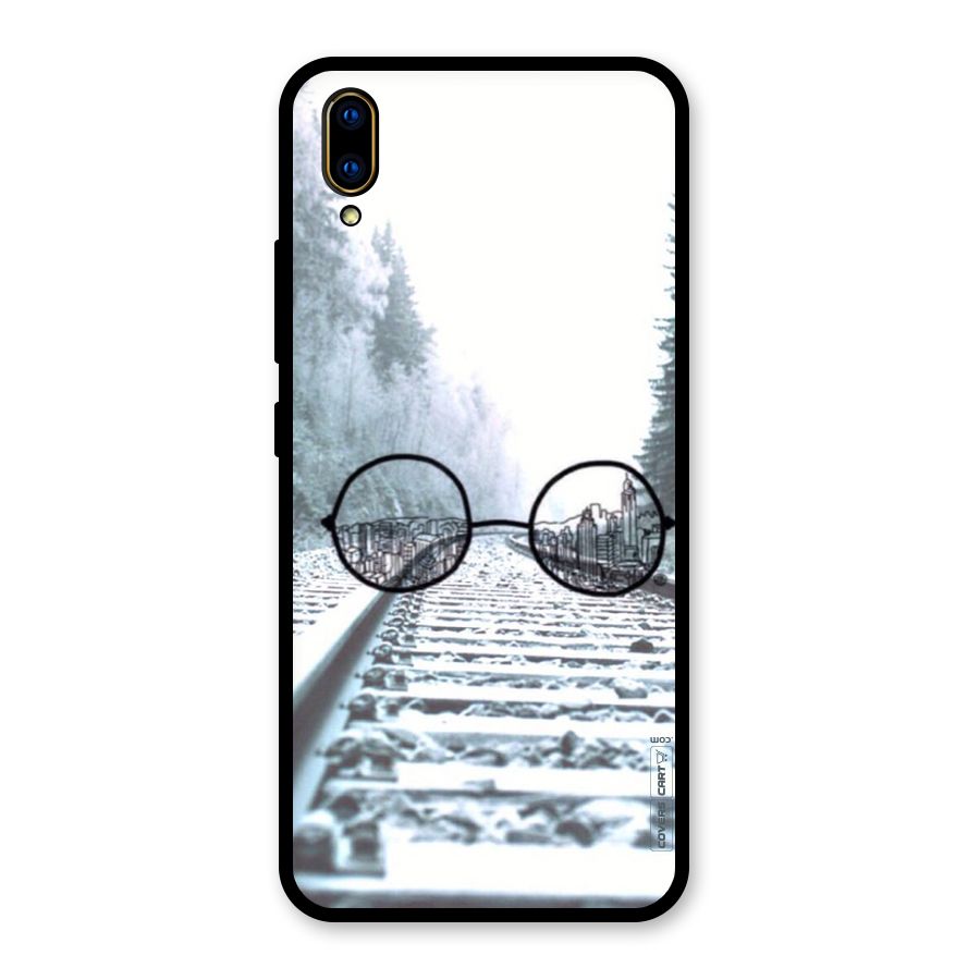 Tracks And Specs Glass Back Case for Vivo V11 Pro