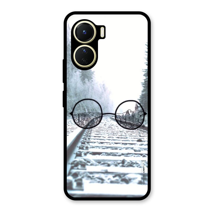 Tracks And Specs Glass Back Case for Vivo Y16