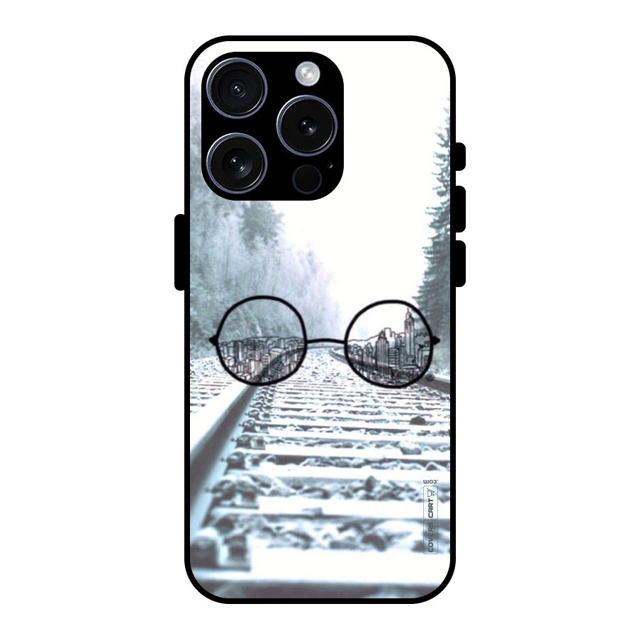 Tracks And Specs Glass Back Case for iPhone 15 Pro