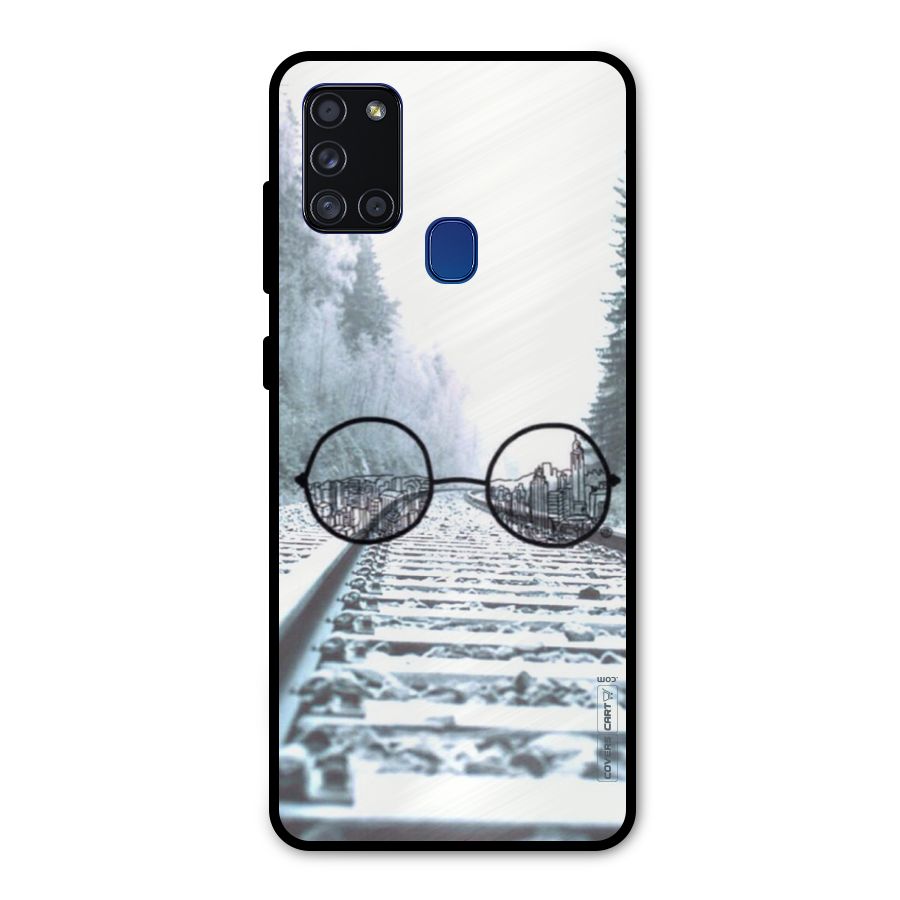 Tracks And Specs Metal Back Case for Galaxy A21s