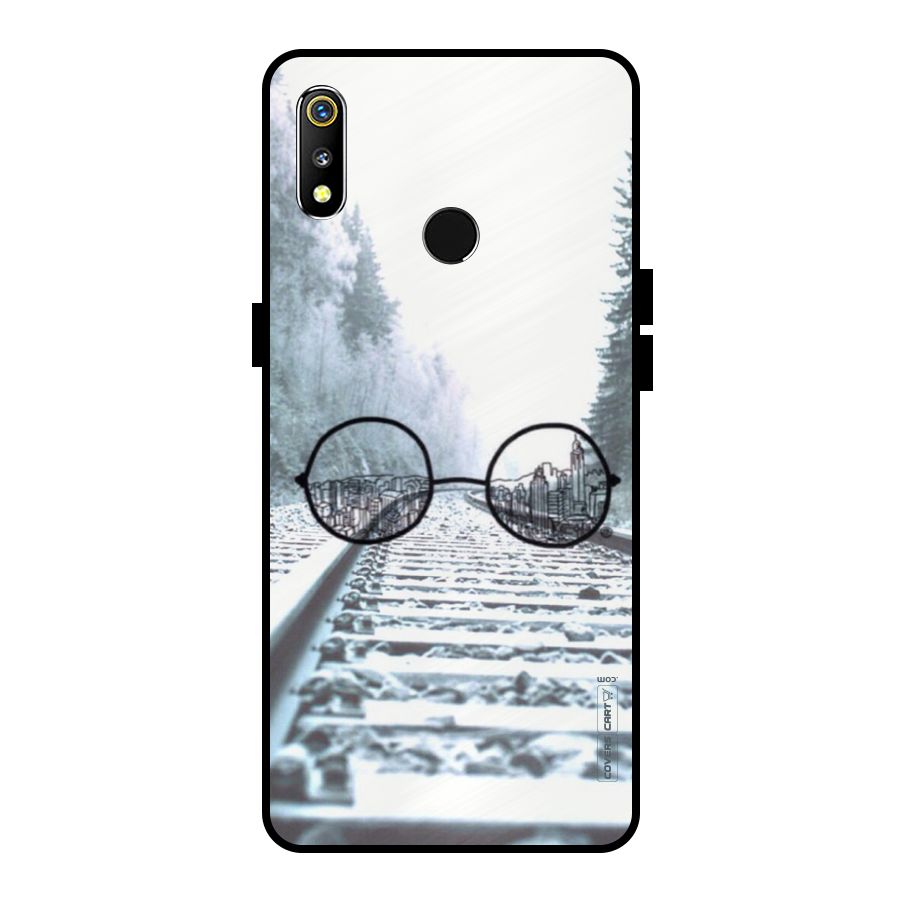 Tracks And Specs Metal Back Case for Realme 3i