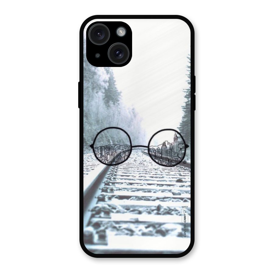 Tracks And Specs Metal Back Case for iPhone 15 Plus