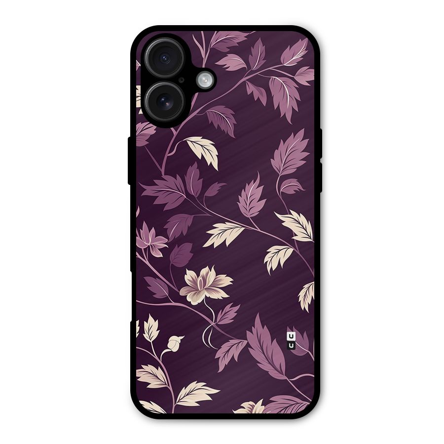 Traditional Florals Metal Back Case for iPhone 16 Plus