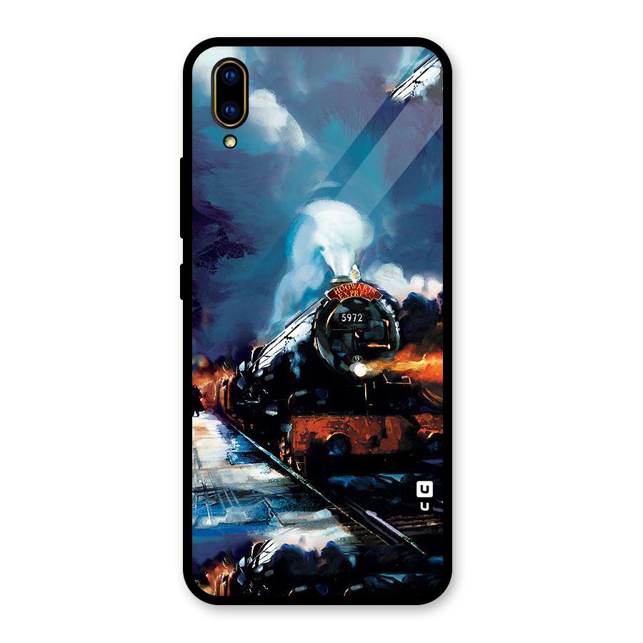 Train Art Glass Back Case for Vivo V11 Pro