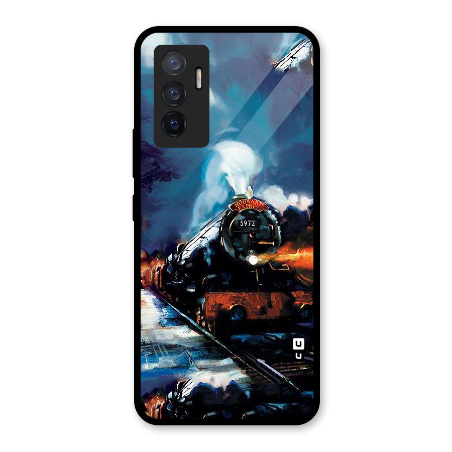 Train Art Glass Back Case for Vivo V23e