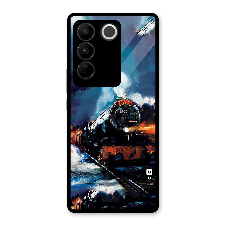 Train Art Glass Back Case for Vivo V27