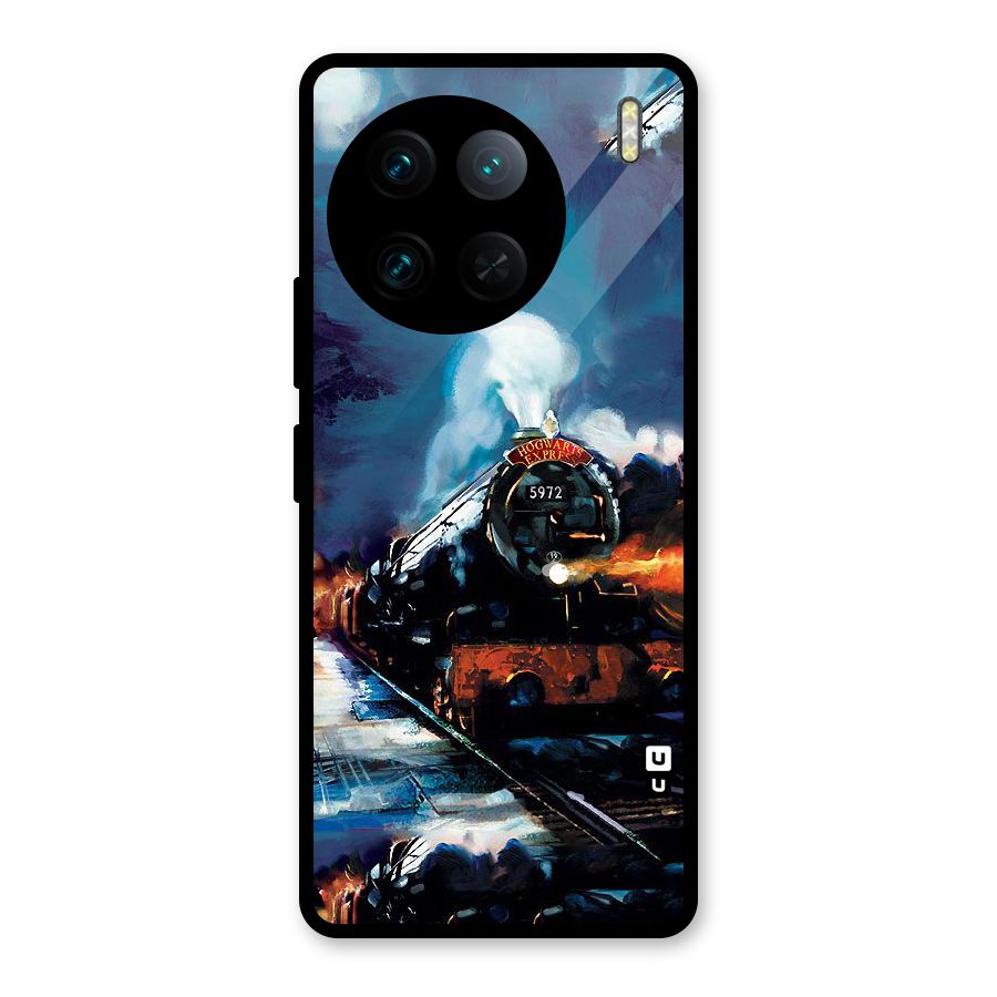 Train Art Glass Back Case for Vivo X90 Pro