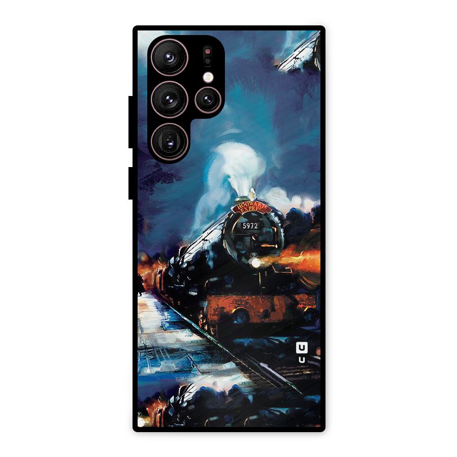 Train Art Metal Back Case for Galaxy S22 Ultra 5G