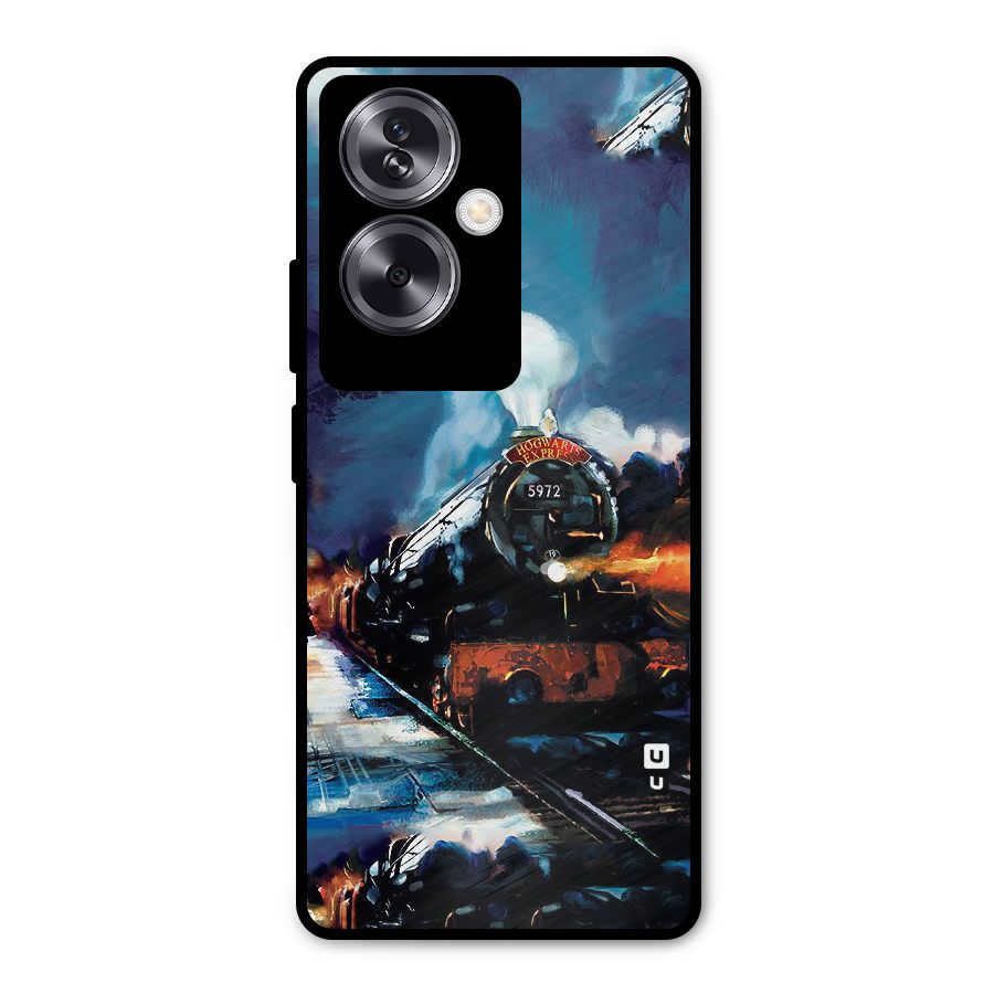 Train Art Metal Back Case for Oppo A79 5G