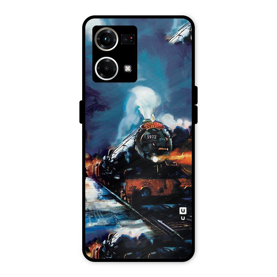 Train Art Metal Back Case for Oppo F21s Pro 4G