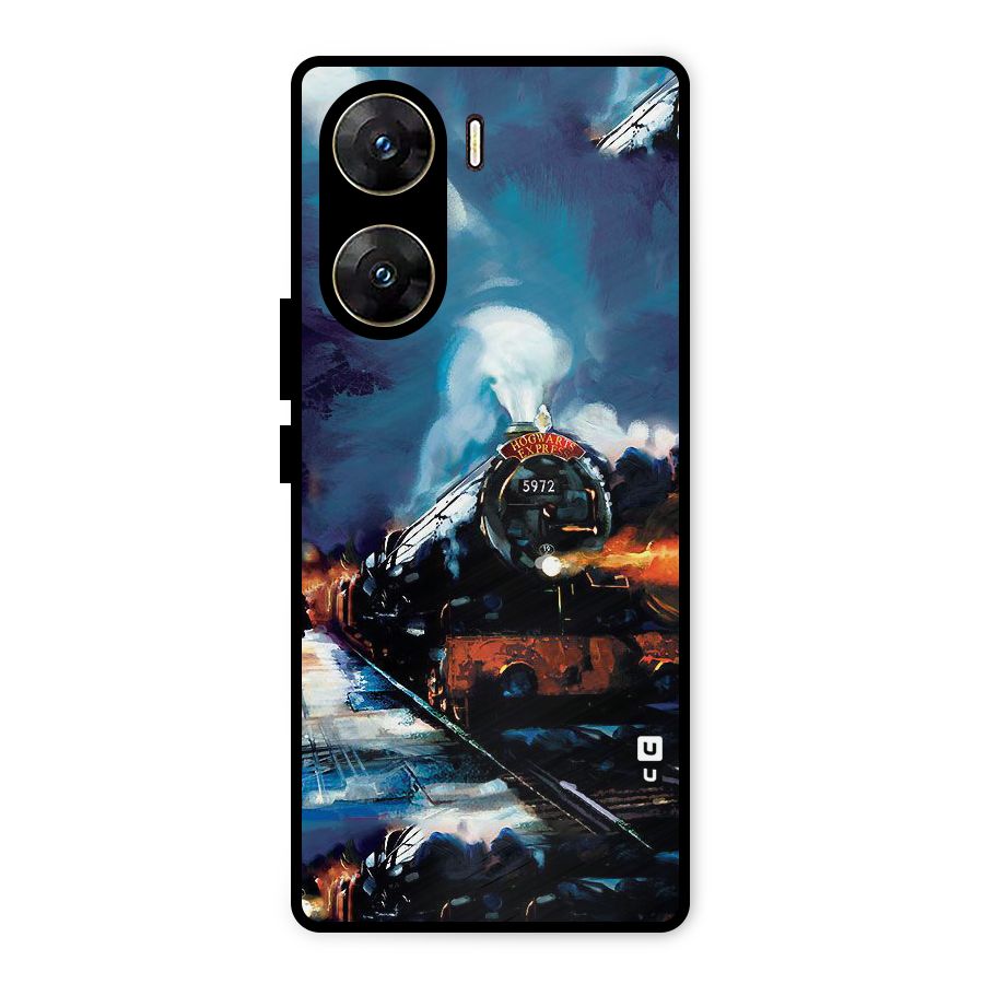 Train Art Metal Back Case for Vivo V29e