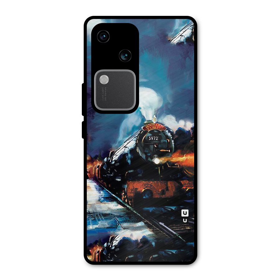 Train Art Metal Back Case for Vivo V30 Pro