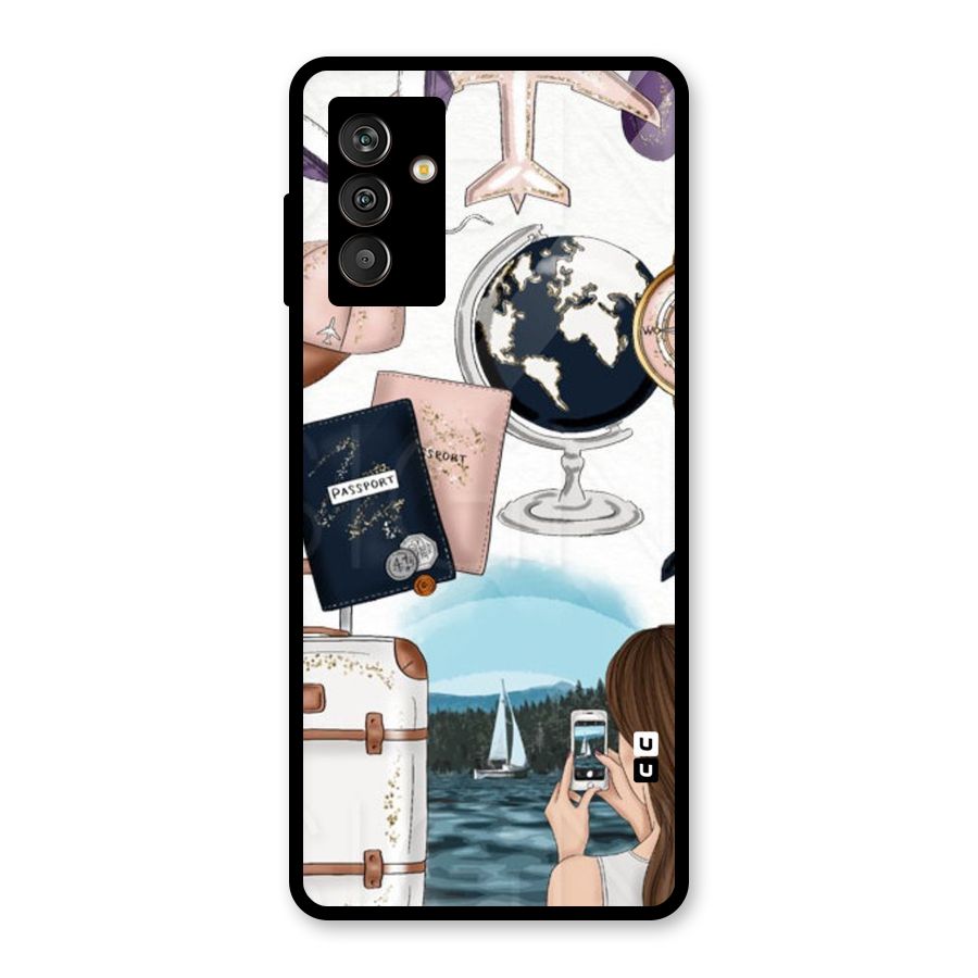 Travel Diaries Glass Back Case for Galaxy M13