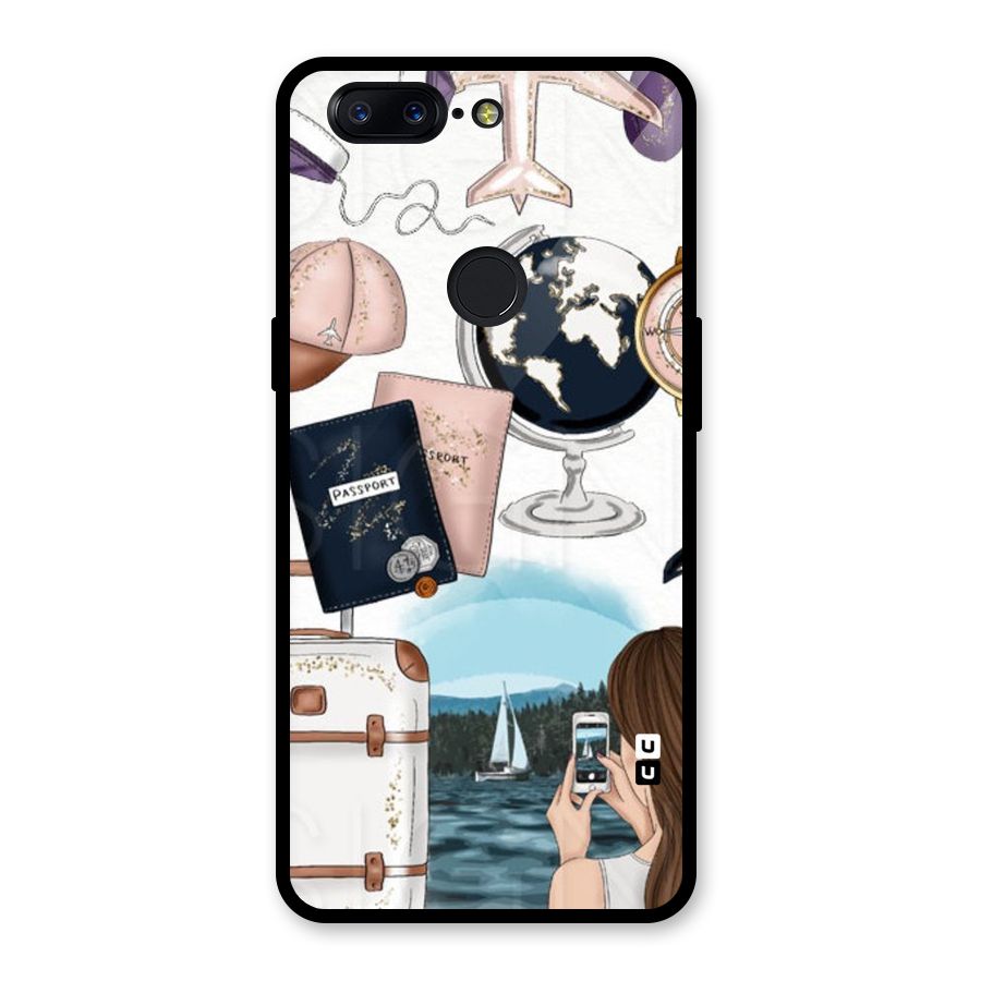 Travel Diaries Glass Back Case for OnePlus 5T