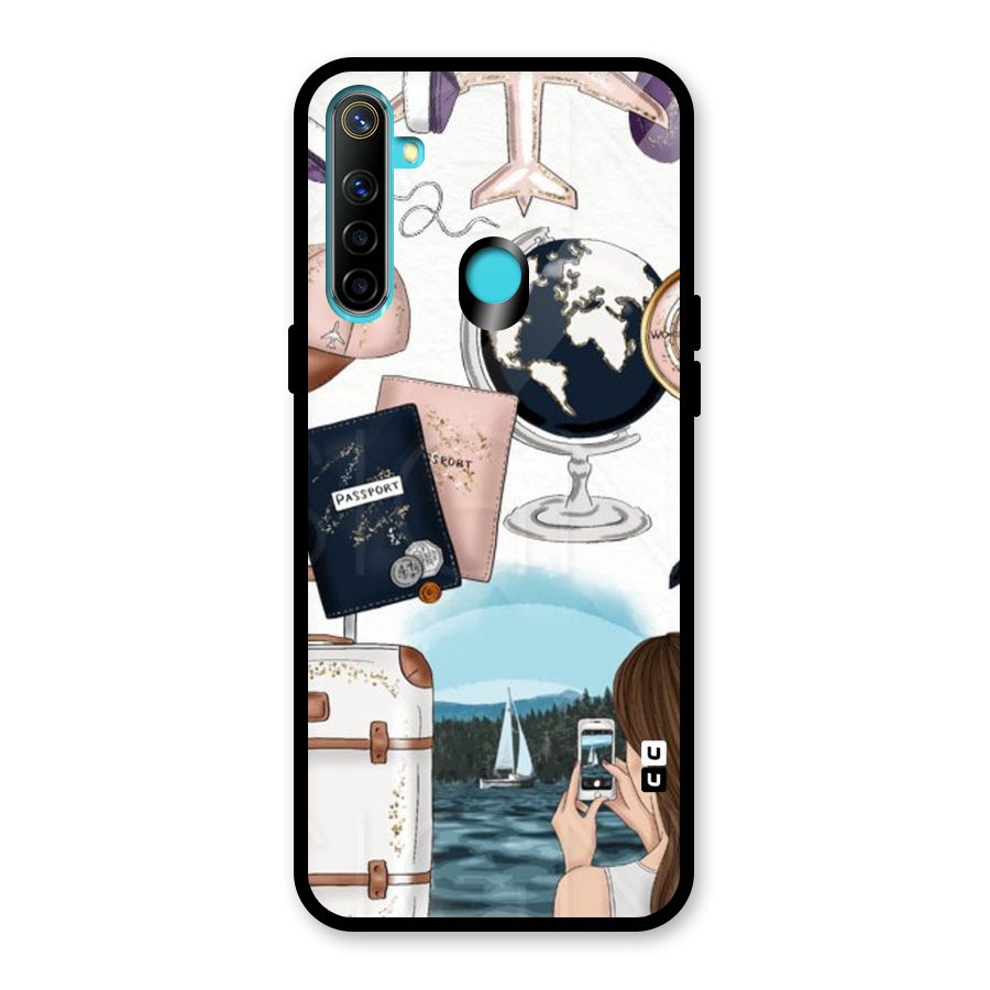 Travel Diaries Glass Back Case for Realme Narzo 10